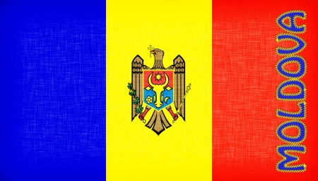 Flag of Moldova stitched with letters, isolatedの写真素材