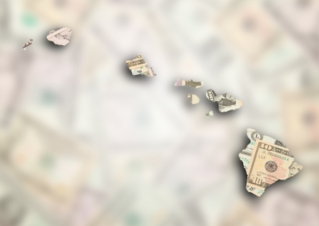 Map of Hawaiiの写真素材