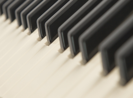 Background of a piano keyboard, close up, selective focusの写真素材