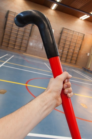 Hockeystick in an old school gym, Hollandの写真素材