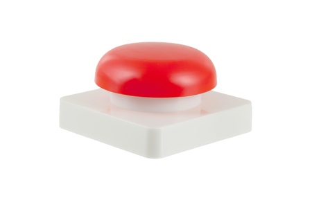 Red button control isolated on a white background