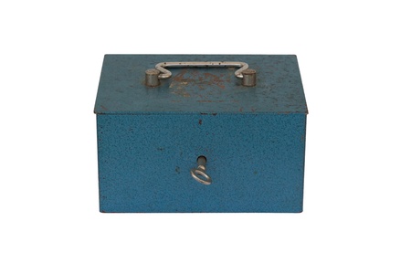Blue moneybox isolated on a white background