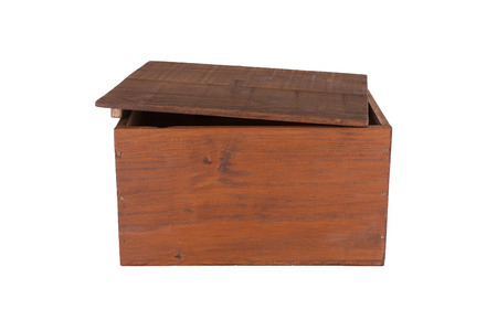 Wooden crate isolated on a white background, room for text