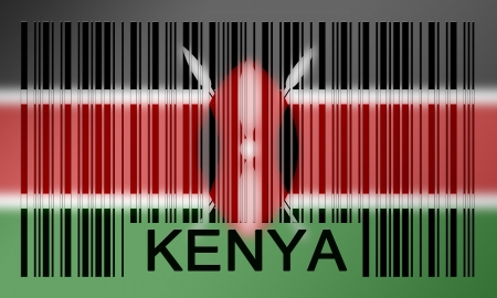 Flag of Kenya, painted on barcode surfaceの写真素材