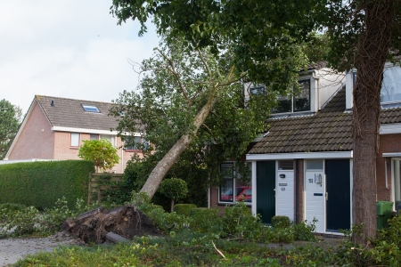 LEEUWARDEN, NETHERLANDS, OKTOBER 28, 2013  Massive storm hit the north of the Netherlands, total...