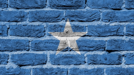Very old brick wall texture, flag of Somaliaの写真素材