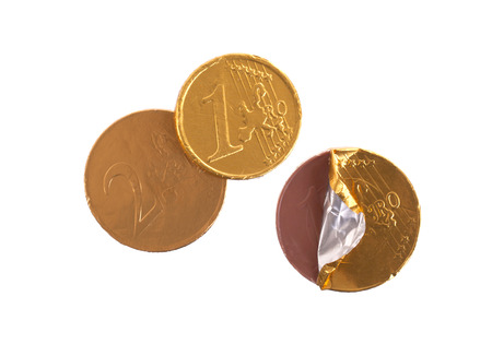 Euro currency, chocolate coins