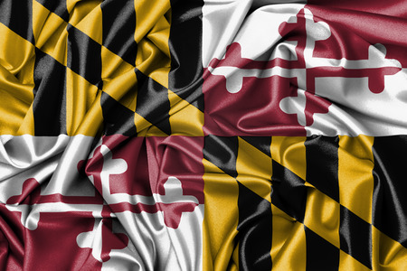 Satin flag, three dimensional render, flag of Marylandの写真素材