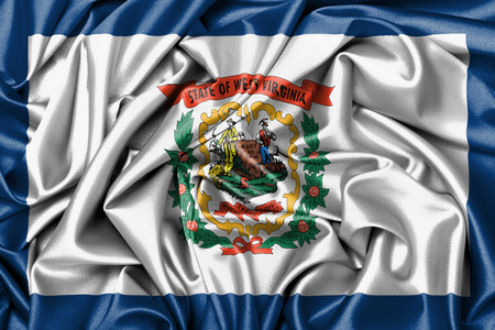 Satin flag, three dimensional render, flag of West Virginiaの写真素材