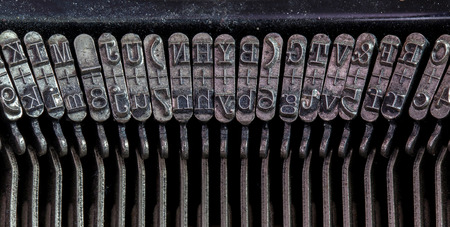 Detail of an old typewriter, machine of the 30sの写真素材