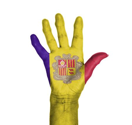 Hand symbol, saying five, saying hello or saying stop, Andorraの写真素材