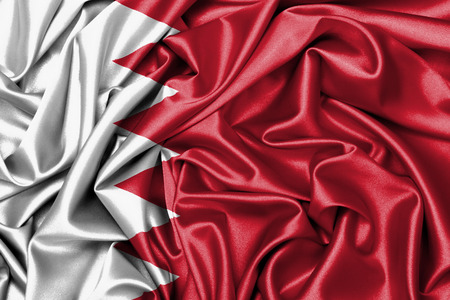 Satin flag, printed with the flag of Bahrainの写真素材