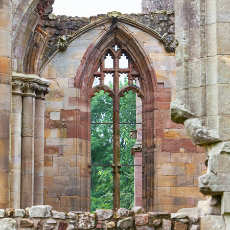 Details of an forgotten old Scottish Abbey, ruinの写真素材