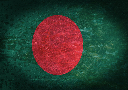 Old rusty metal sign with a flag - Bangladeshの写真素材