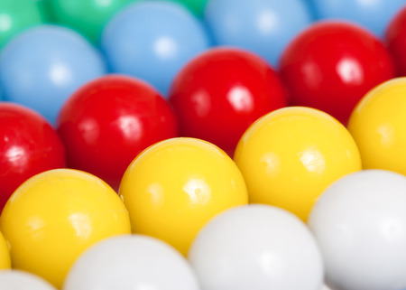 Close up of an old colorful abacus, old calculator toy, selective focusの写真素材