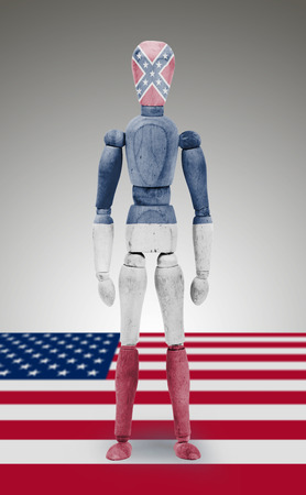 Old wood figure mannequin with US state flag bodypaint - Mississippiの写真素材