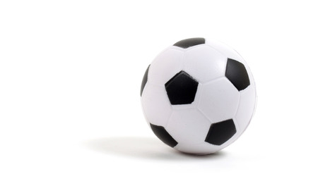 Small toy basketball ball isolated on white backgroundの写真素材