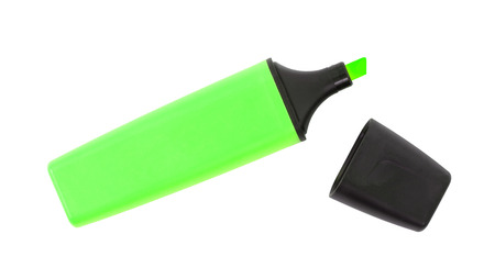 Green highlighter isolated over a white backgroundの写真素材