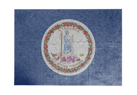 Large jigsaw puzzle of 1000 pieces Virginia flagの写真素材