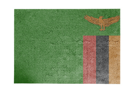 Large jigsaw puzzle of 1000 pieces - flag - Zambiaの写真素材