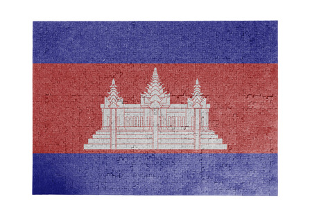 Large jigsaw puzzle of 1000 pieces - flag - Cambodiaの写真素材