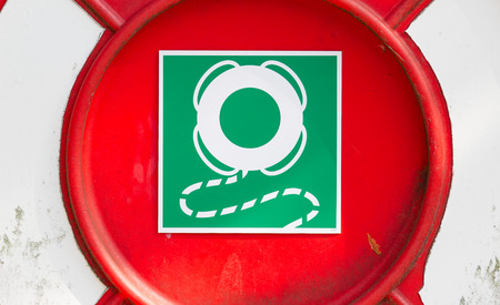 Sign of a life buoy, in case of emergency