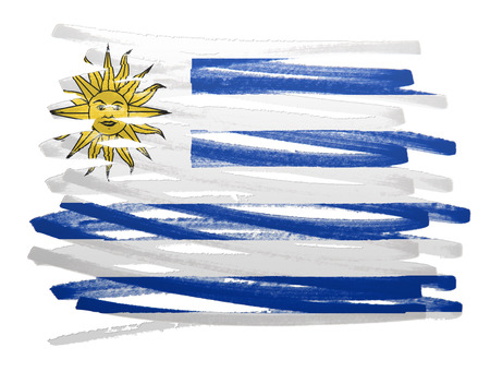Flag illustration made with pen - Uruguayの写真素材