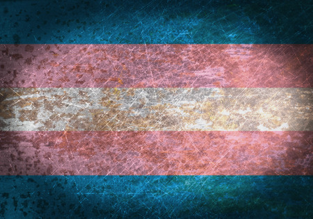 Old rusty metal sign with a flag - Trans Prideの写真素材