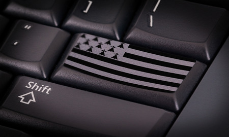 Flag on button keyboard, flag of Brittanyの写真素材