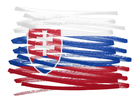 Flag illustration made with pen - Slovakiaの写真素材