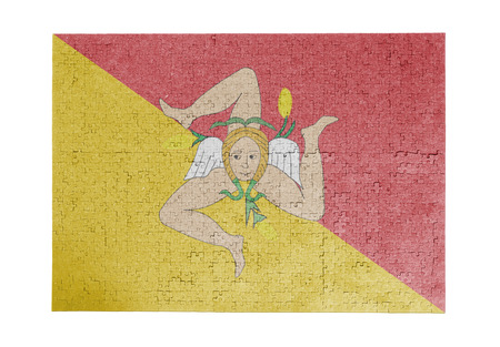 Large jigsaw puzzle of 1000 pieces - flag of Sicilyの写真素材