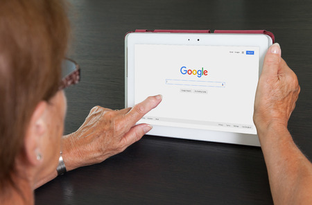 HEERENVEEN, NETHERLANDS - JUNE 6, 2015: Google is an American multinational corporation specializing...