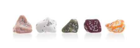 Chocolate chunck with sugar coating, isolated on whiteの写真素材