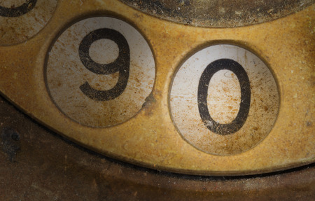 Close up of Vintage phone dial, dirty and scratched - 0の写真素材