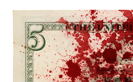 US one Dollar bill, close up photoの写真素材