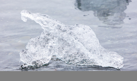 Close-up of melting ice in Jokulsarlon glacial lake in southeast Icelandの写真素材