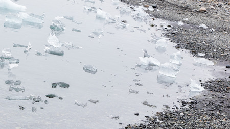 glacial lake in southeast Iceland - Ice breaking of a glacier