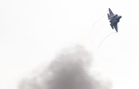 LEEUWARDEN, THE NETHERLANDS - JUNE 11, 2016: F-35 Lightning II flyby on it's European debut at the Royal Netherlands Air Force Daysのeditorial素材