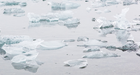 Jokulsarlon is a large glacial lake in southeast Iceland - Ice breaking of a glacier
