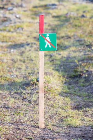 Forbidden to walk over here - Sign in Icelandの写真素材