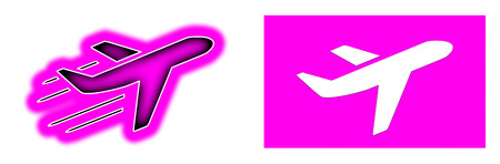 Solid flag - Airplane isolated on white - Pinkの写真素材