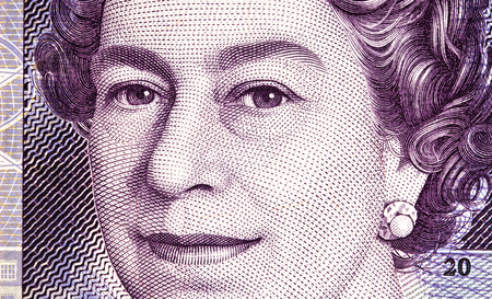 Pound currency background, close-up - 20 Poundsの写真素材