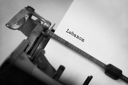 Inscription made by vinrage typewriter, country, Lebanonの写真素材