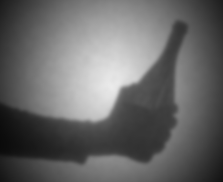 Silhouette behind a transparent paper - Blurred - Bottle of wine