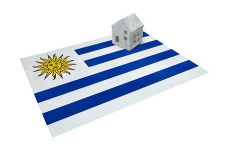 Small house on a flag - Living or migrating to Uruguayの写真素材
