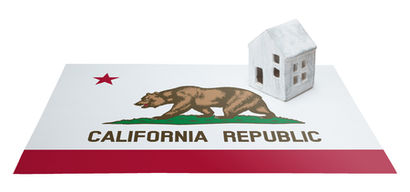 Small house on a flag - Living or migrating to Californiaの写真素材