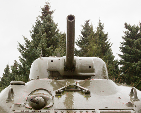 WW2 tank close-up, detail shot of an Allied vehicleのeditorial素材