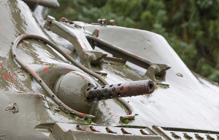 WW2 tank close-up, detail shot of an Allied vehicleのeditorial素材