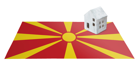 Small house on a flag - Living or migrating to Macedoniaの写真素材