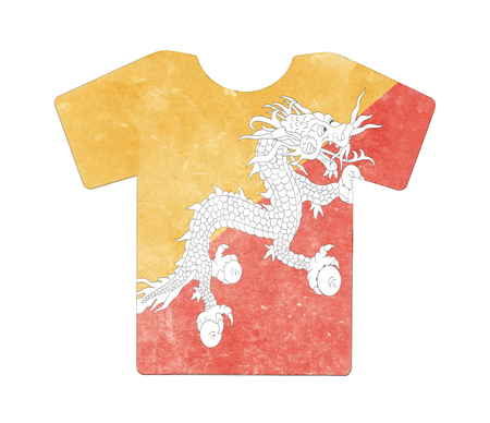 Simple t-shirt, flithy and vintage look, isolated on white - Bhutanの写真素材